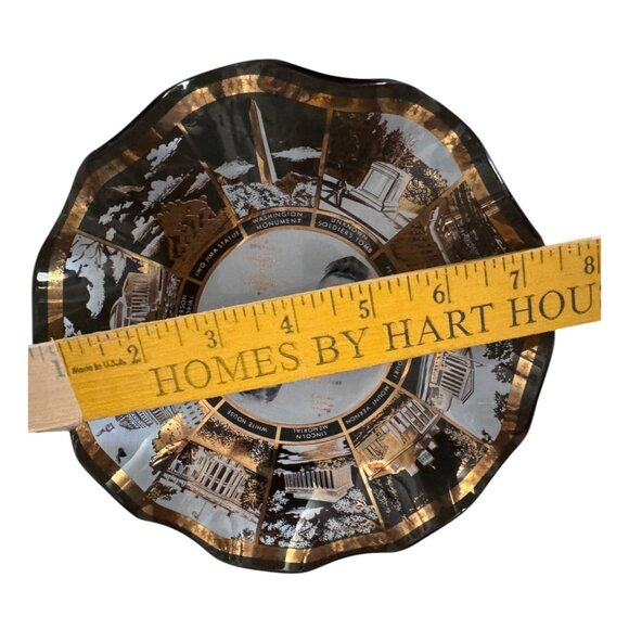 John F. Kennedy & Robert F. Kennedy Vintage Commemorative Glass Dish With Gold D - Picture 4 of 4